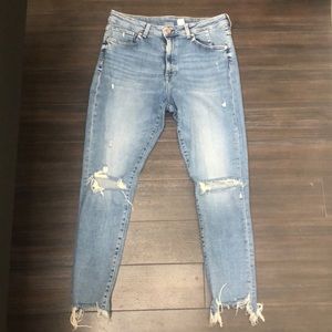 H&M Skinny High Waist Ankle Length &Denim Jeans Size 32